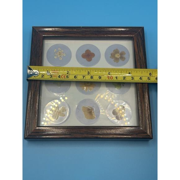 Vintage Small Dried Pressed Flowers In Frame Wall Hanging Decor 6” Square - Picture 6 of 6